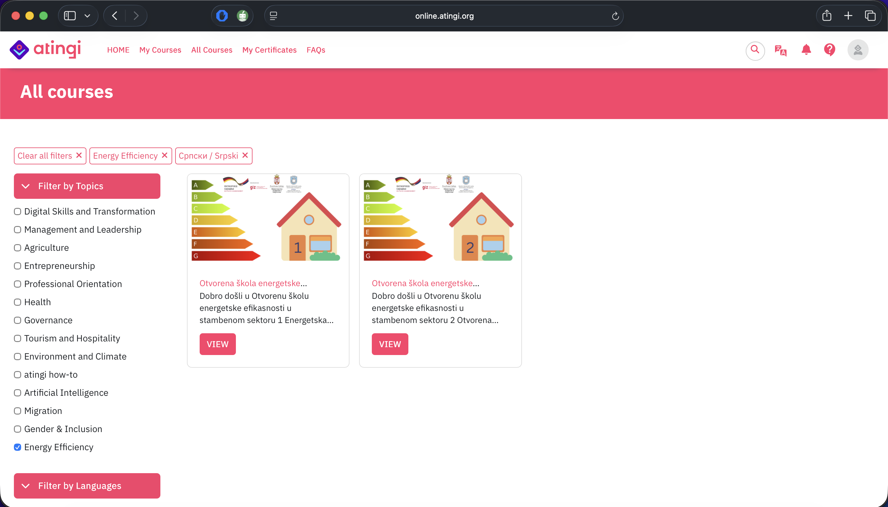 Отворена школа енергетске ефикасности у стамбеном сектору доступна на Atingi платформи